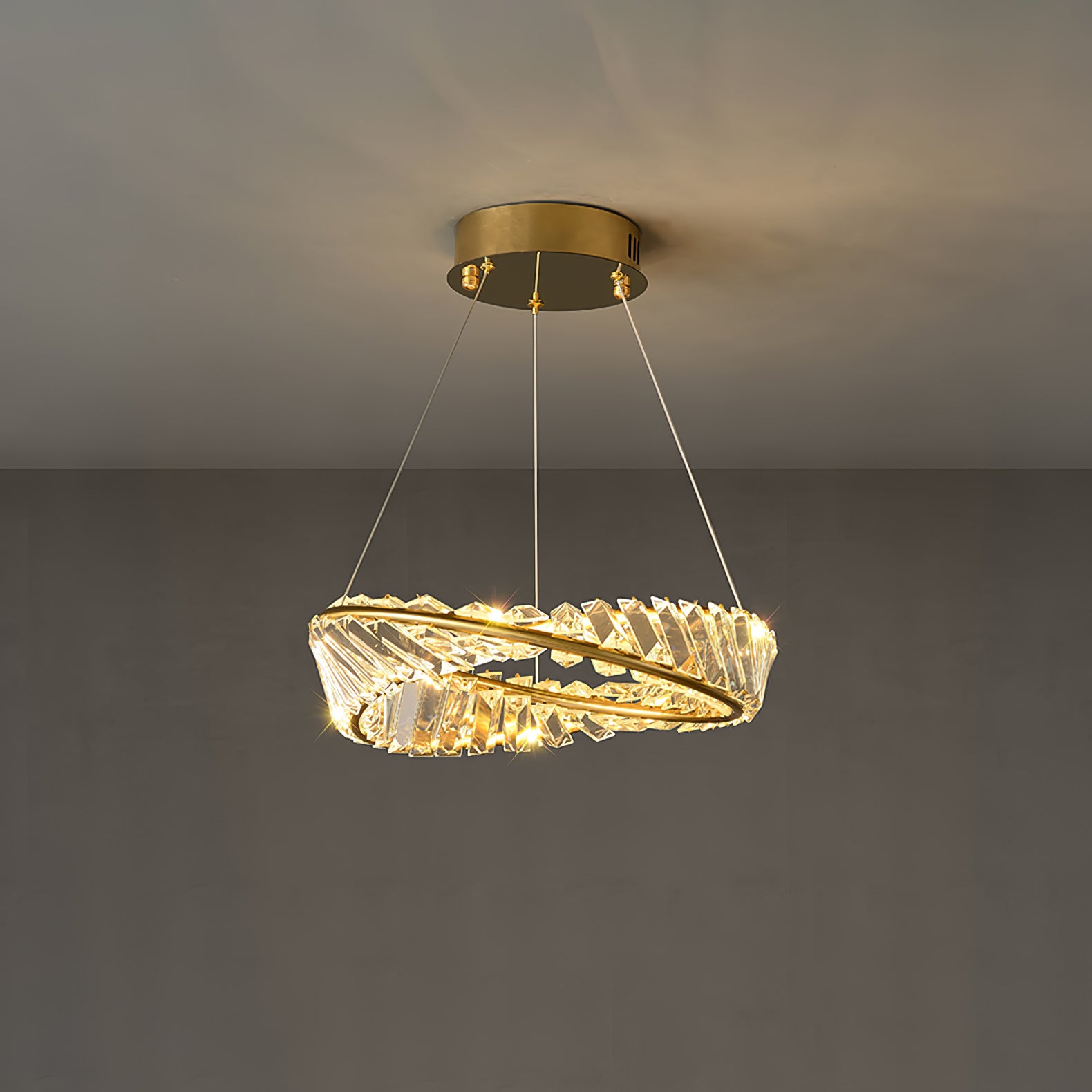 Wave Circle Crystal Chandelier - Lumpaz