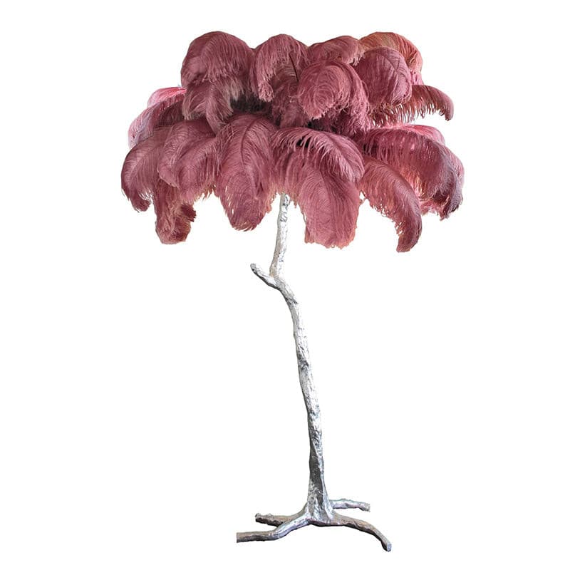Ostrich Feather Brass Floor Lamp - Lumpaz