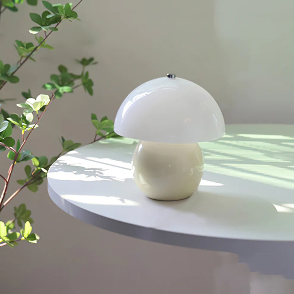 Mushroom Ceramic Built-in Battery Table Lamp - Lumpaz