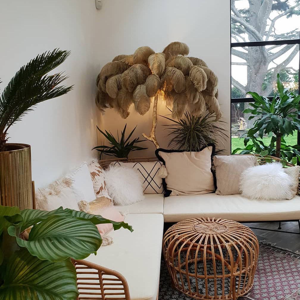 Ostrich Feather Brass Floor Lamp - Lumpaz