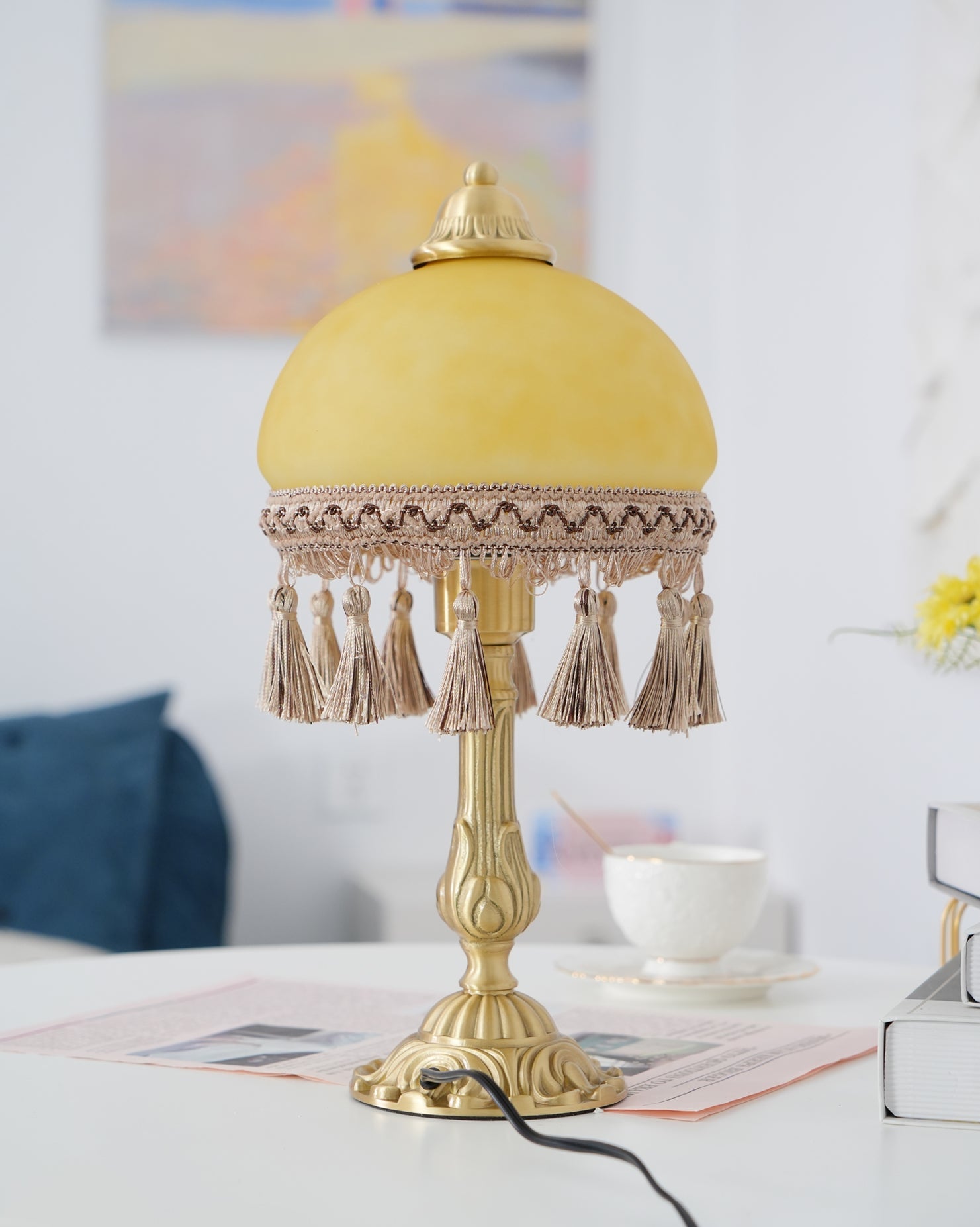 French Tassels Brass Table Lamp - Lumpaz