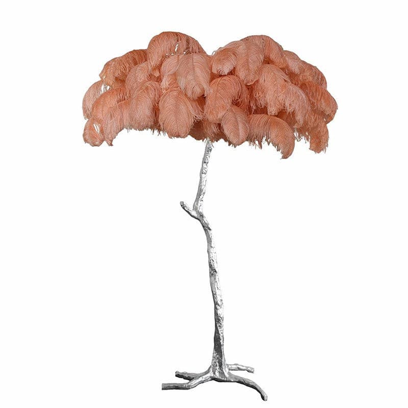 Ostrich Feather Brass Floor Lamp - Lumpaz