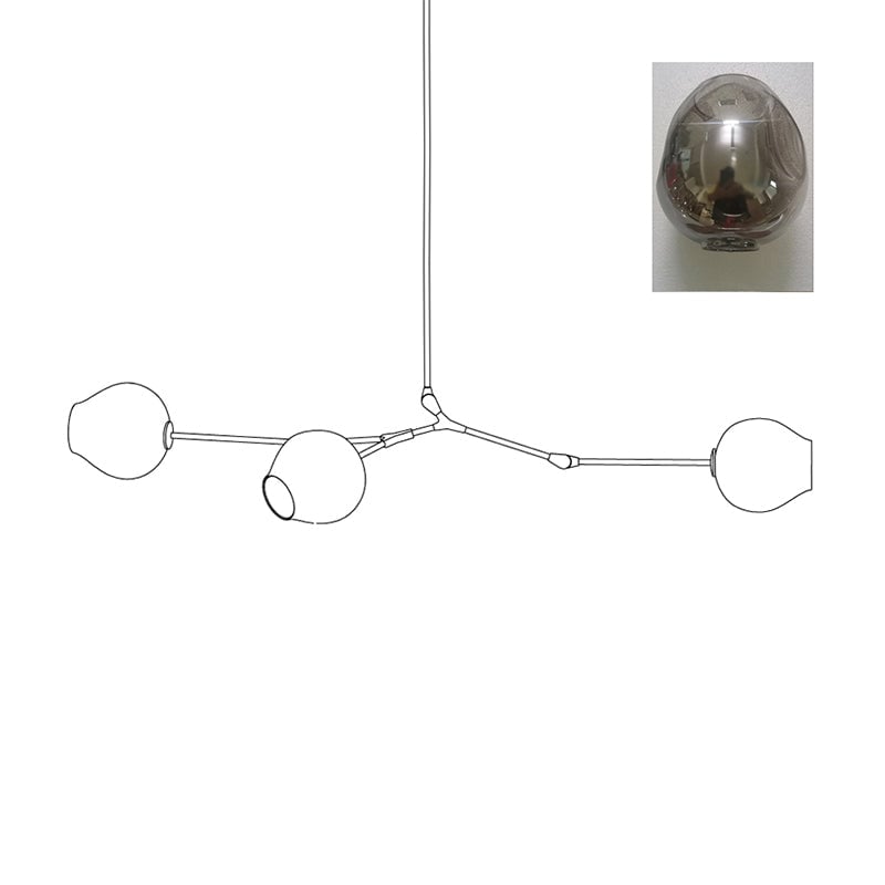 Perry Globe Horizontal Chandelier - Lumpaz