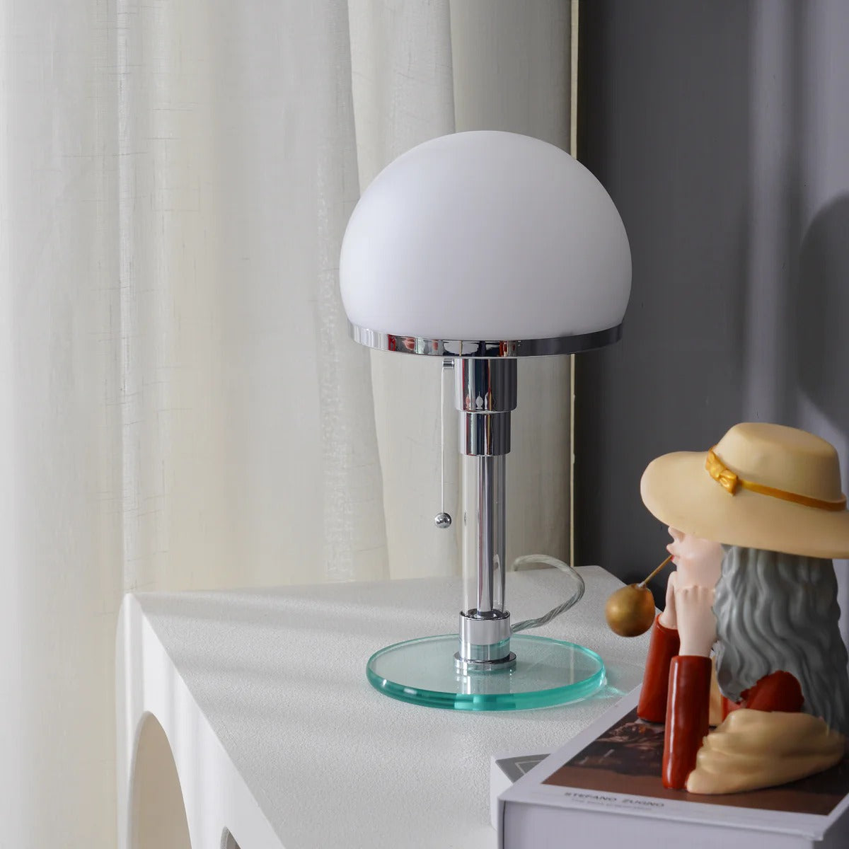 Hemispherical Chrome Table Lamp - Lumpaz