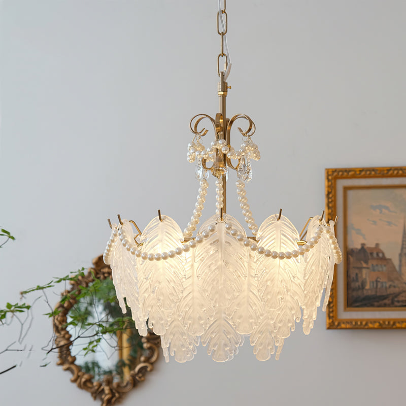 Feather Glass Chandelier - Lumpaz
