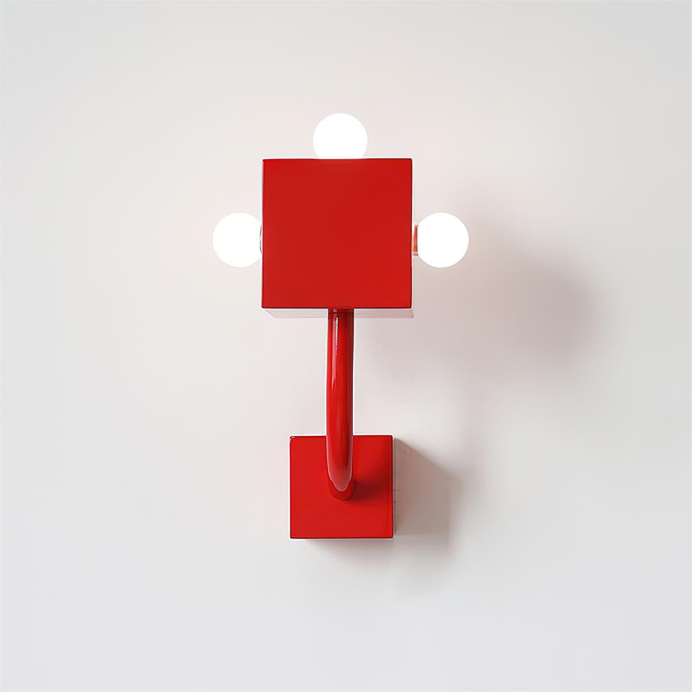 Red Cube Wall Lamp - Lumpaz
