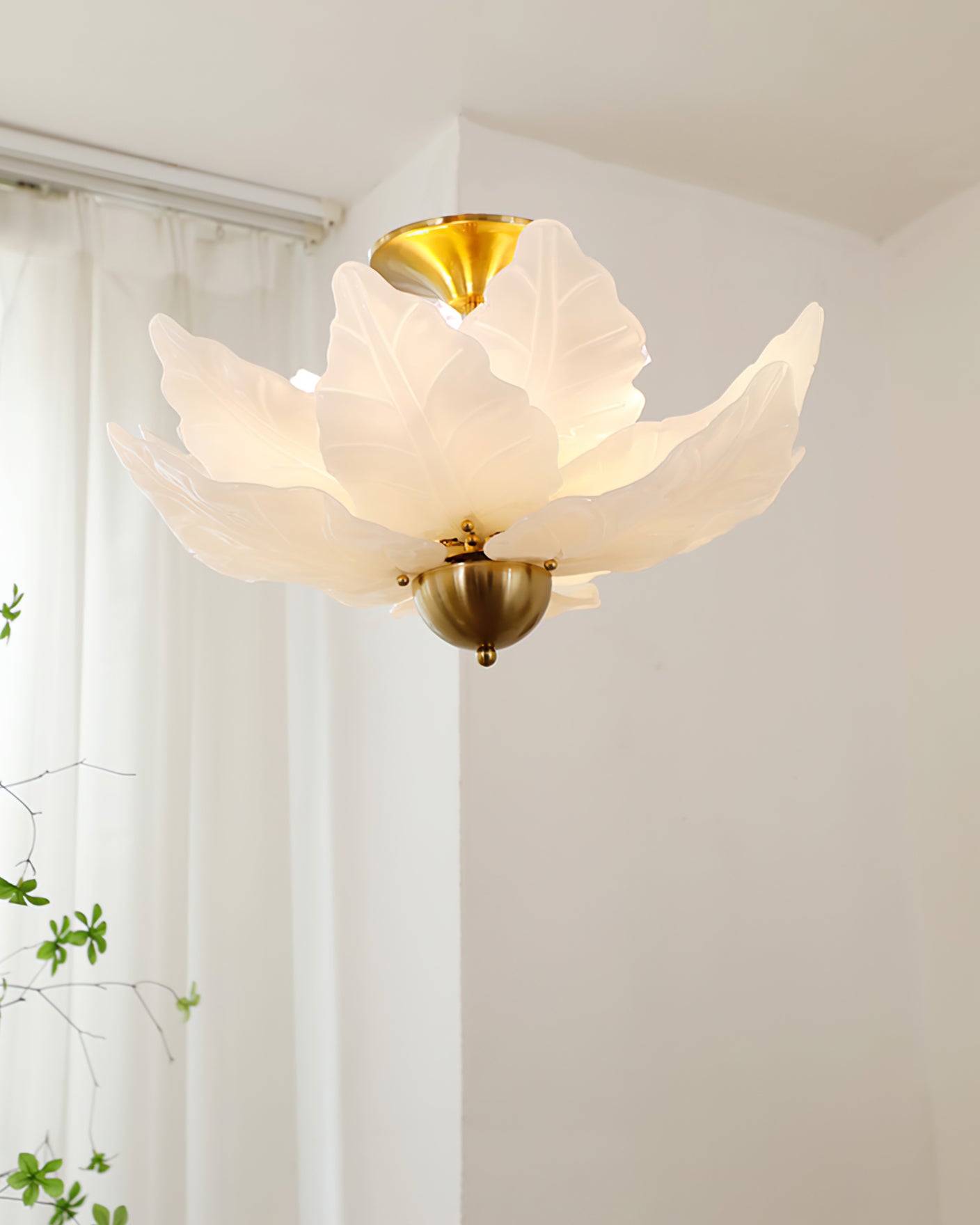 Leaf Glass Ceiling Lamp - Lumpaz