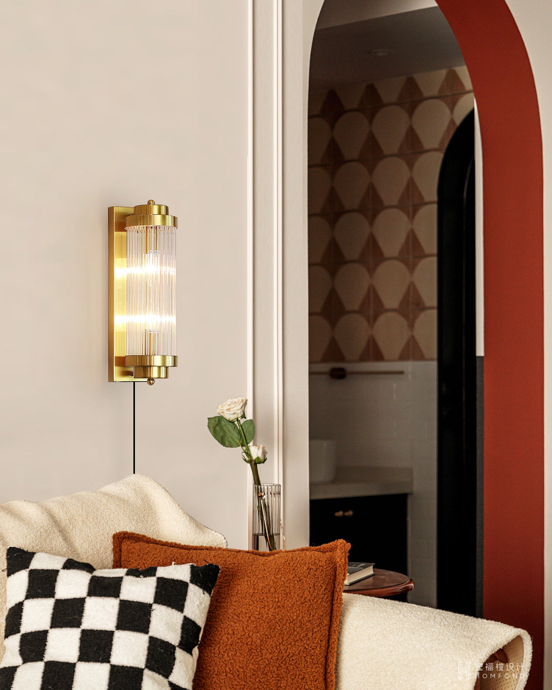 Pillar Offset Plug In Wall Lamp - Lumpaz