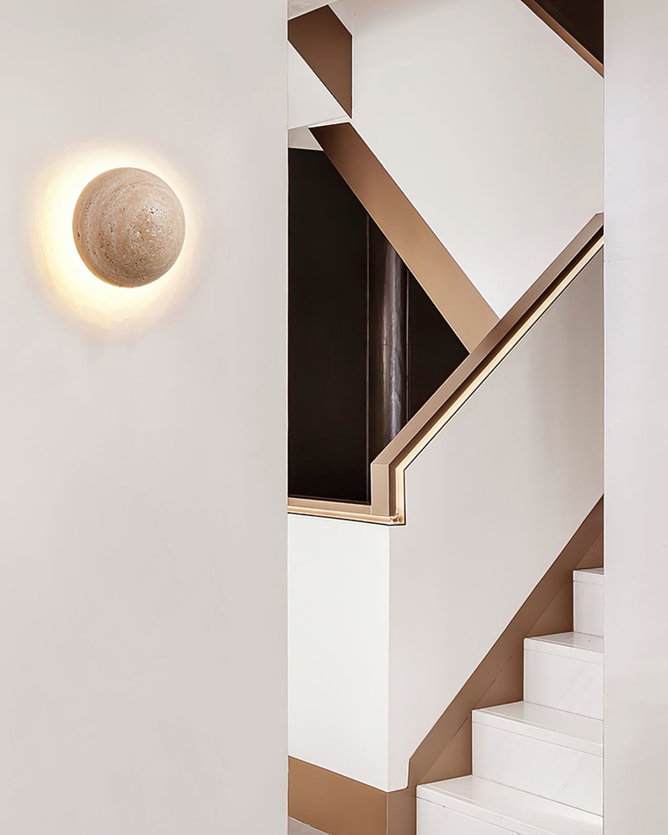 Round Travertine Wall Lamp - Lumpaz