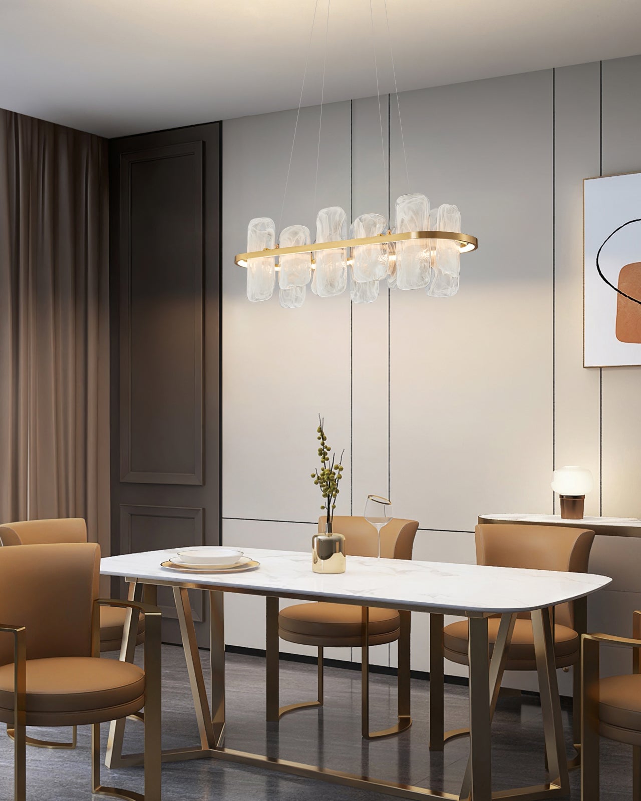 Mille Long Glass Chandelier - Lumpaz