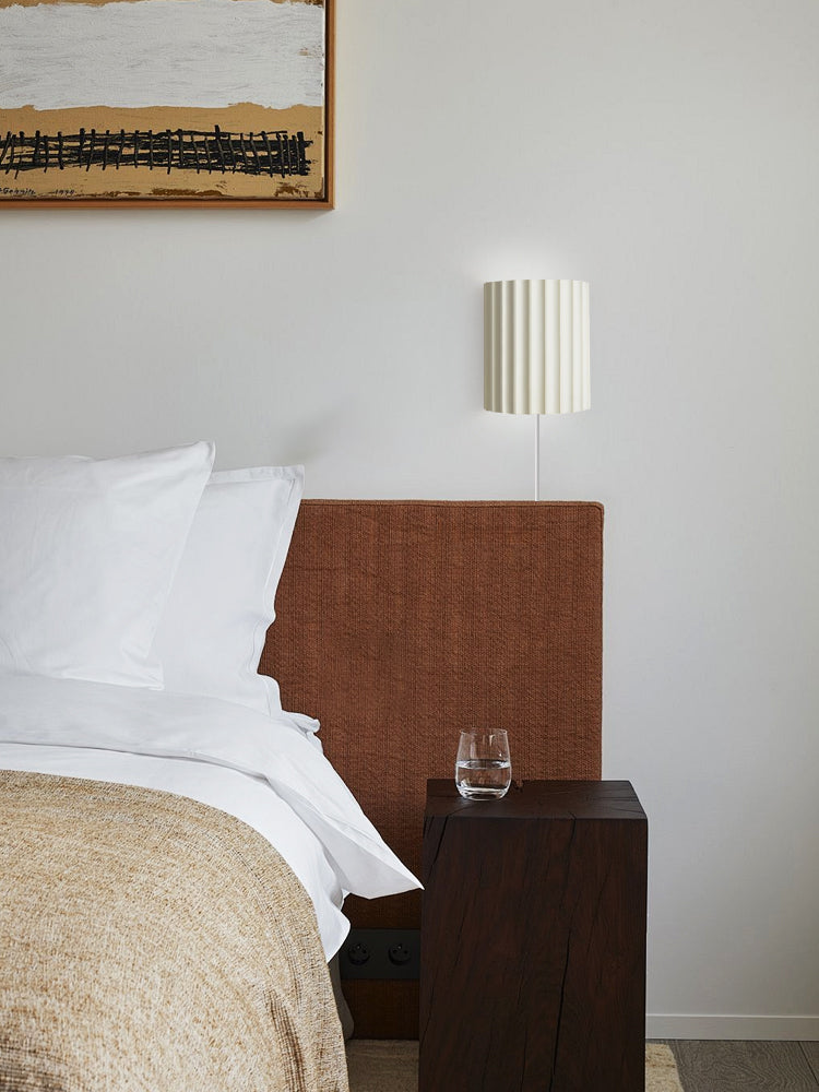 Fluted Resin Plug In Wall Lamp - Lumpaz
