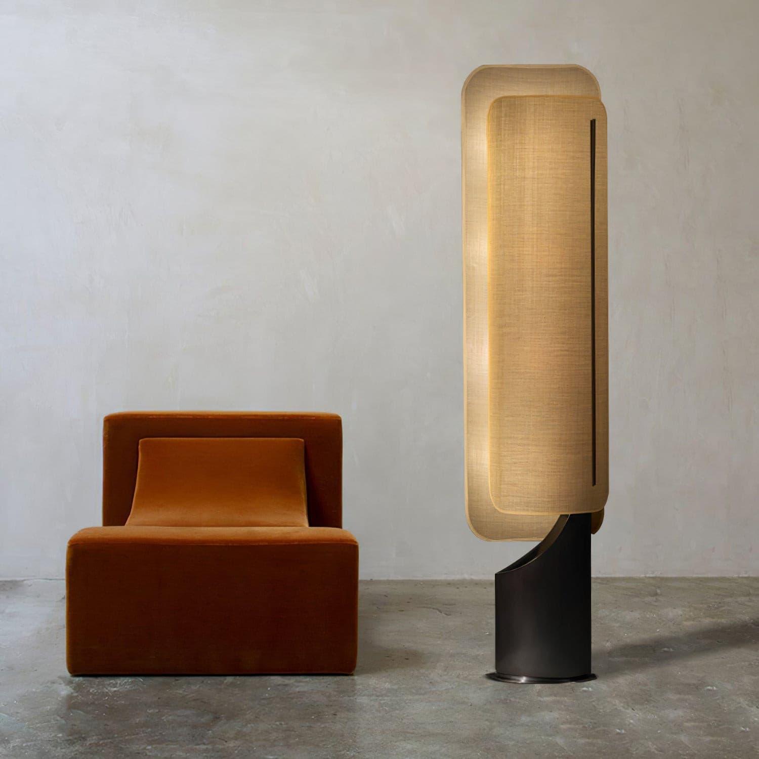 Barrier Linen Floor Lamp - Lumpaz