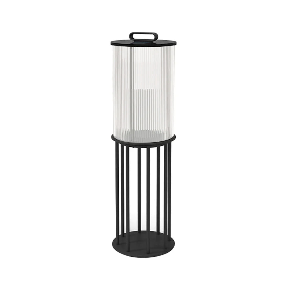 Line Glass Lantern Solar Floor Lamp - Lumpaz