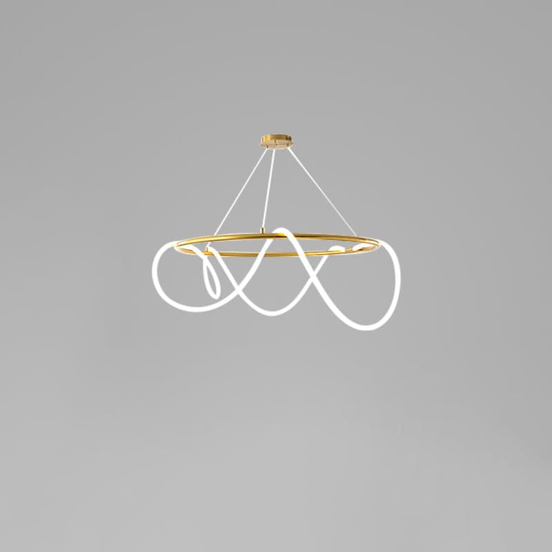 Serpentine Glow Gold Chandelier - Lumpaz