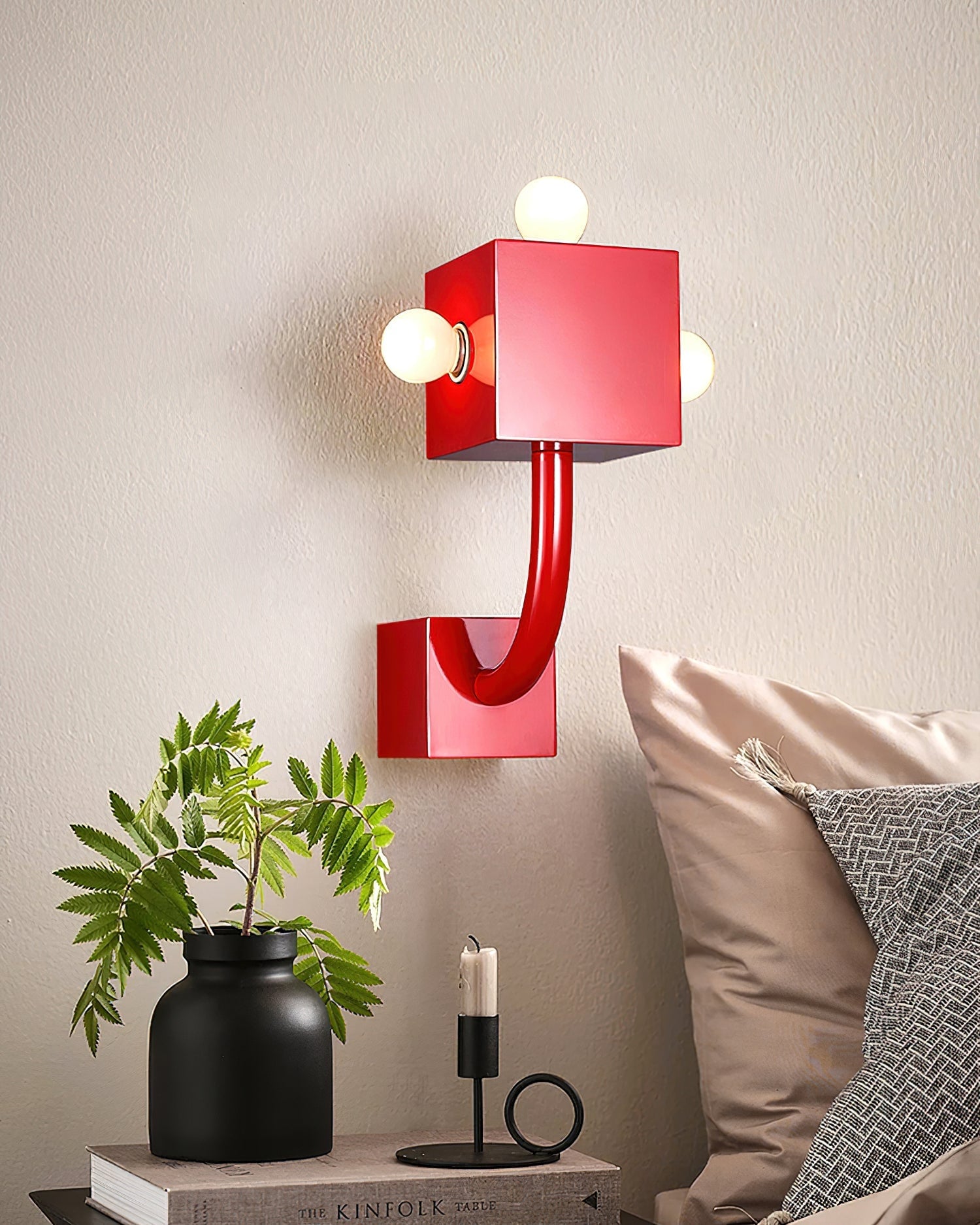 Red Cube Wall Lamp - Lumpaz