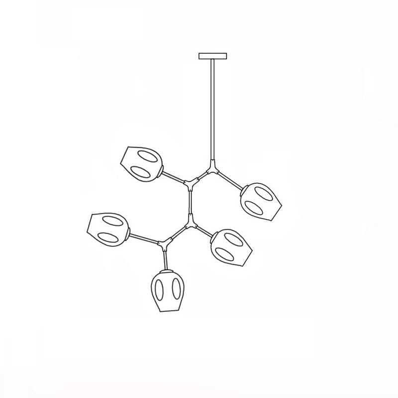 Perry Globe Vertical Chandelier - Lumpaz