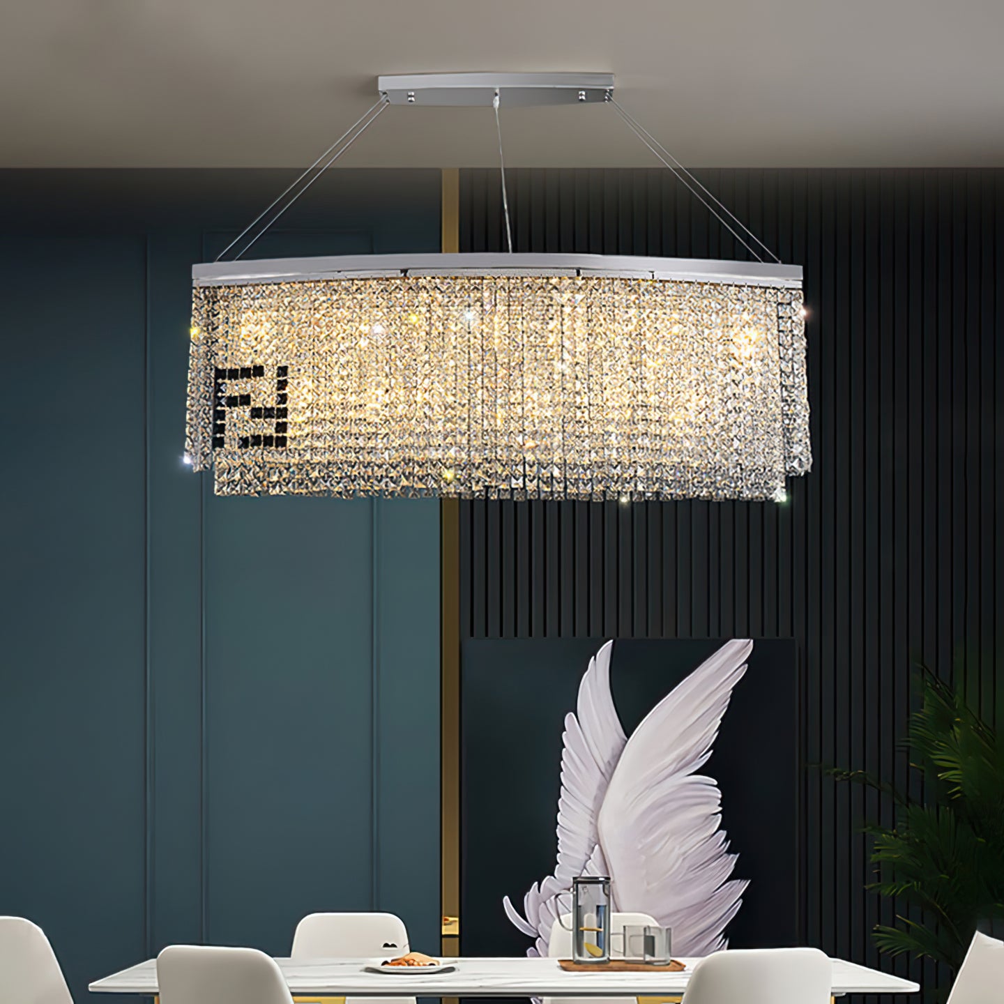 Liliana Rectangle Crystal Chandelier - Lumpaz