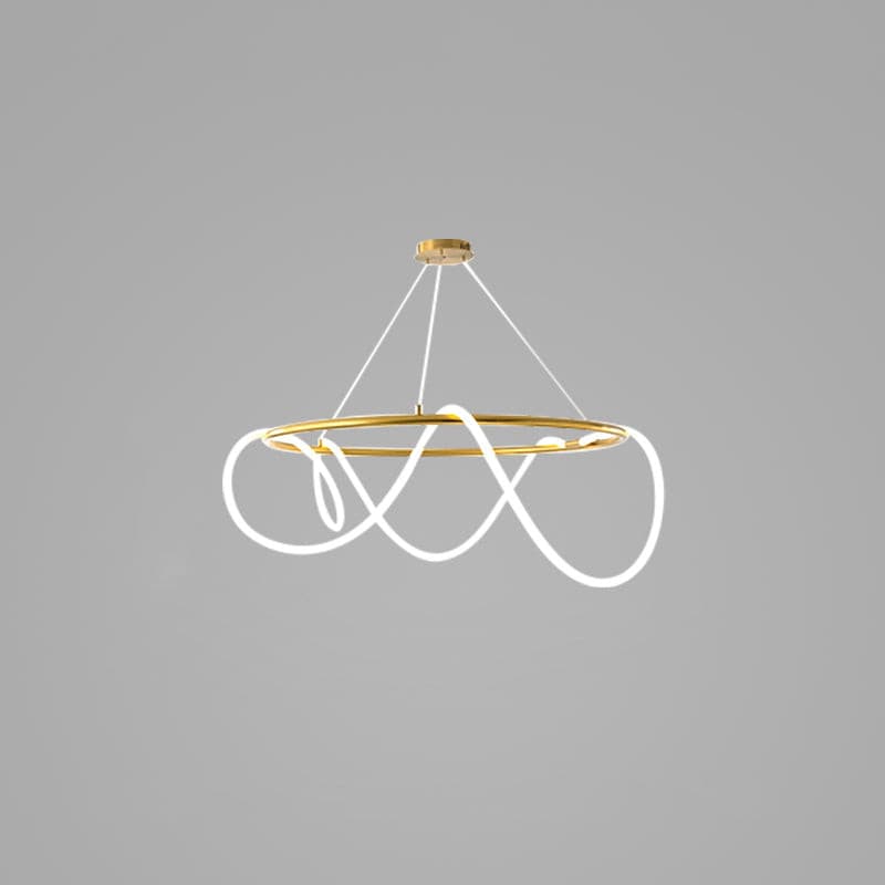 Serpentine Glow Gold Chandelier - Lumpaz