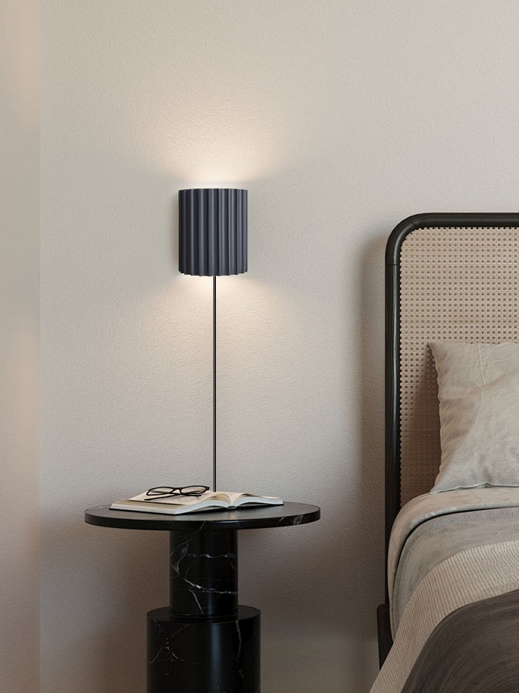 Fluted Resin Plug In Wall Lamp - Lumpaz