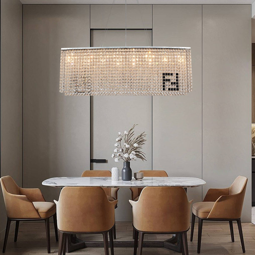 Liliana Rectangle Crystal Chandelier - Lumpaz