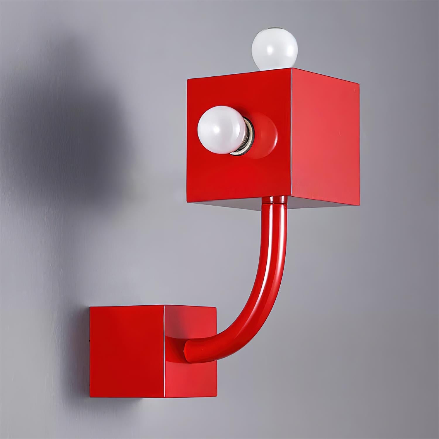 Red Cube Wall Lamp - Lumpaz