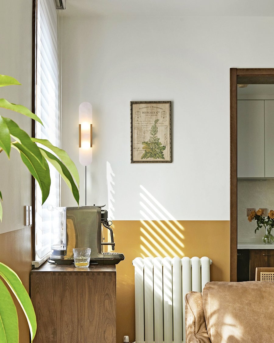 Geometric Harmony Alabaster Plug In Wall Lamp - Lumpaz