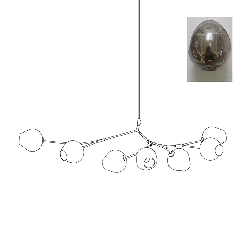 Perry Globe Horizontal Chandelier - Lumpaz