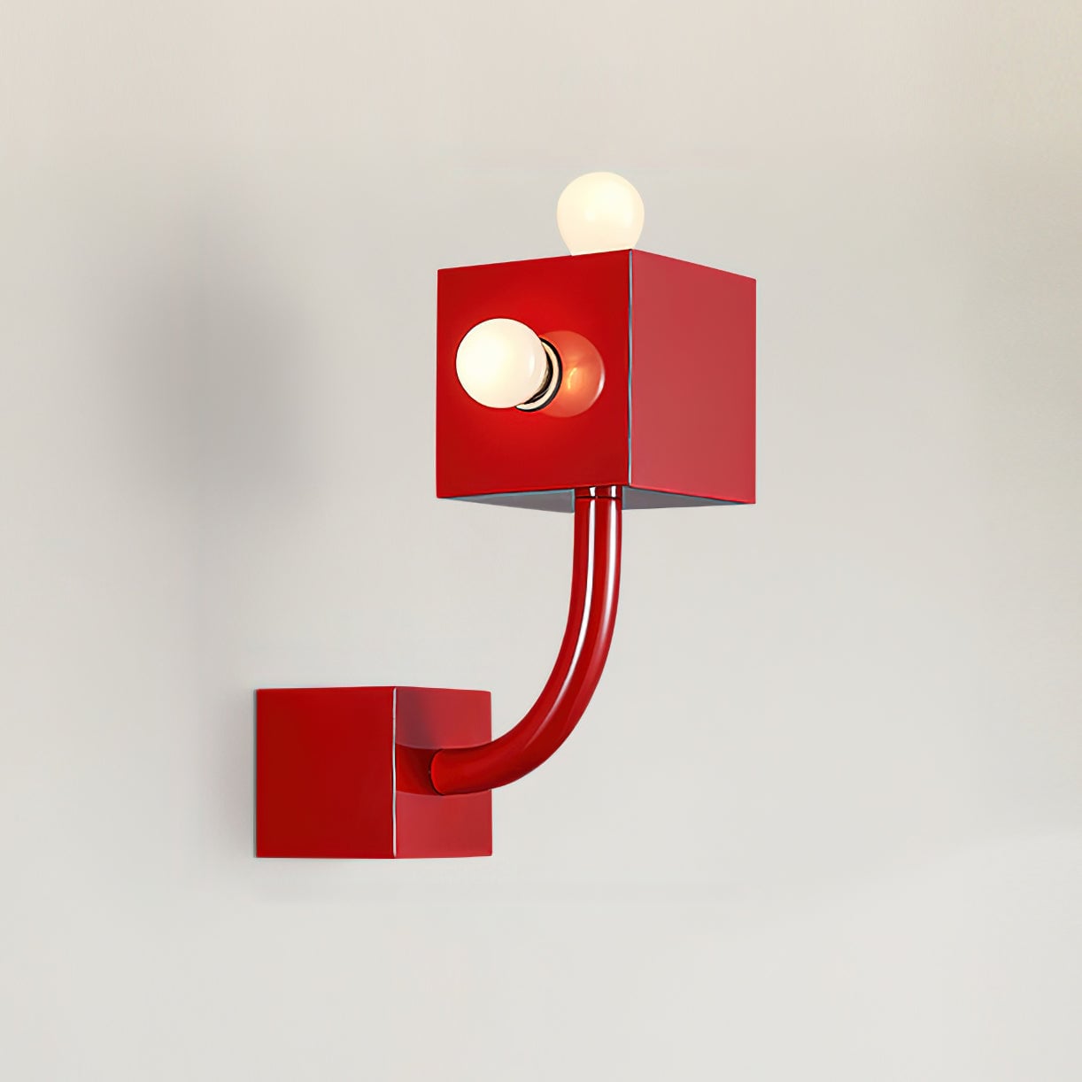 Red Cube Wall Lamp - Lumpaz