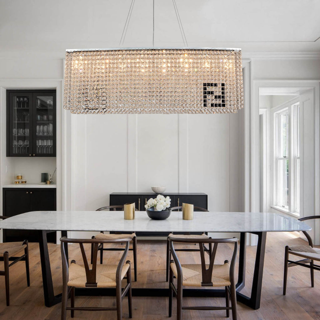 Liliana Rectangle Crystal Chandelier - Lumpaz