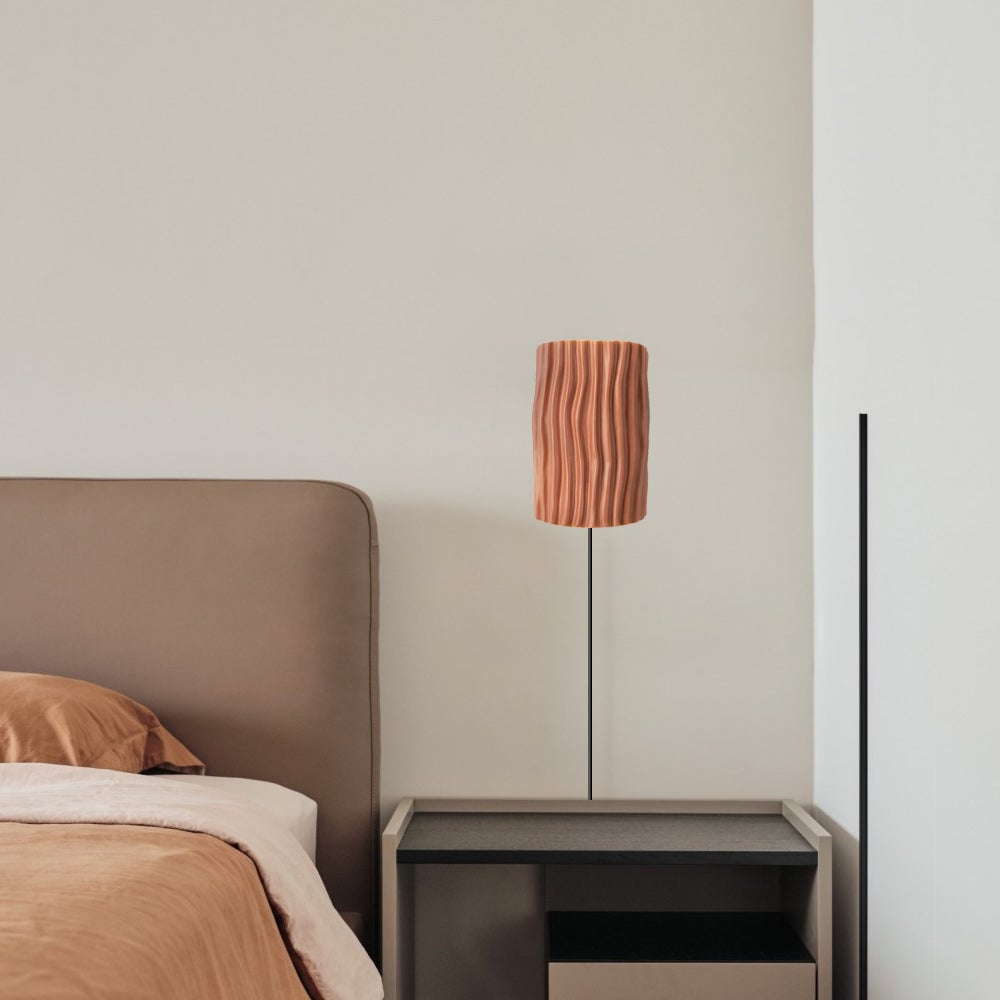 Pleated Resin Plug In Wall Lamp - Lumpaz