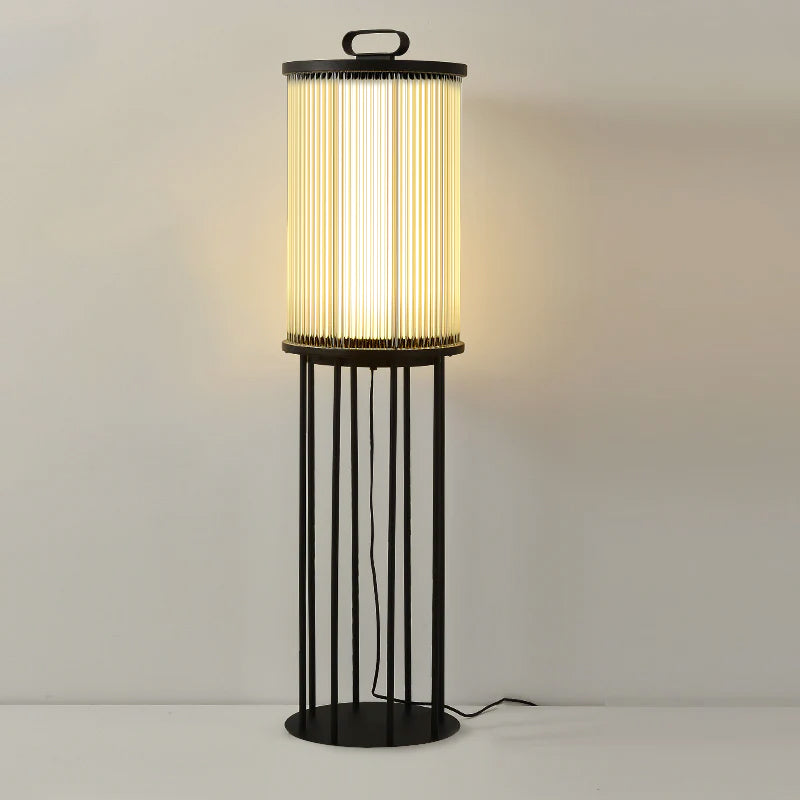 Line Glass Lantern Solar Floor Lamp - Lumpaz