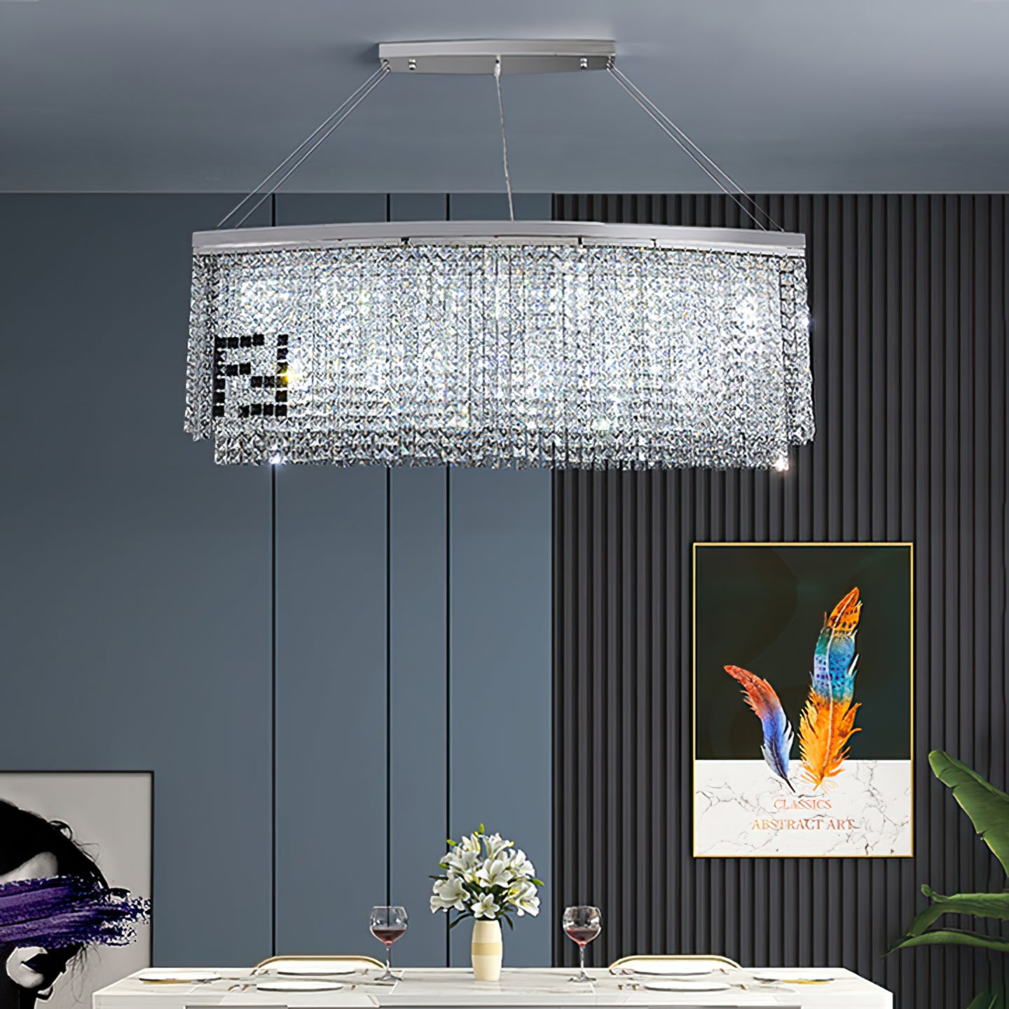 Liliana Rectangle Crystal Chandelier - Lumpaz