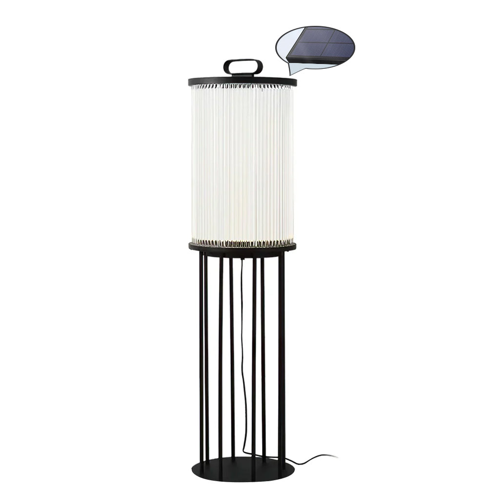 Line Glass Lantern Solar Floor Lamp - Lumpaz