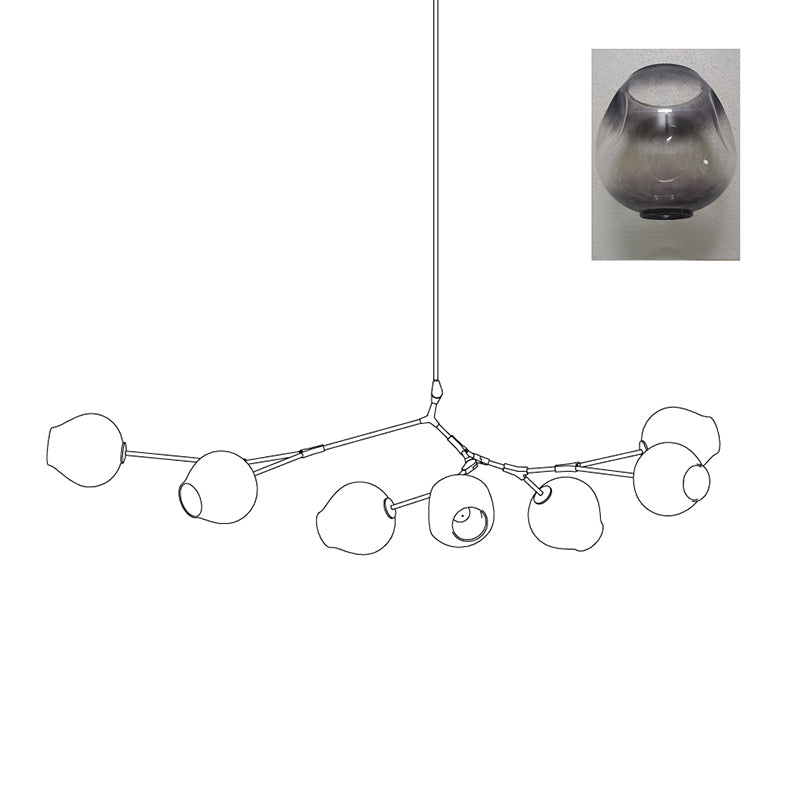 Perry Globe Horizontal Chandelier - Lumpaz