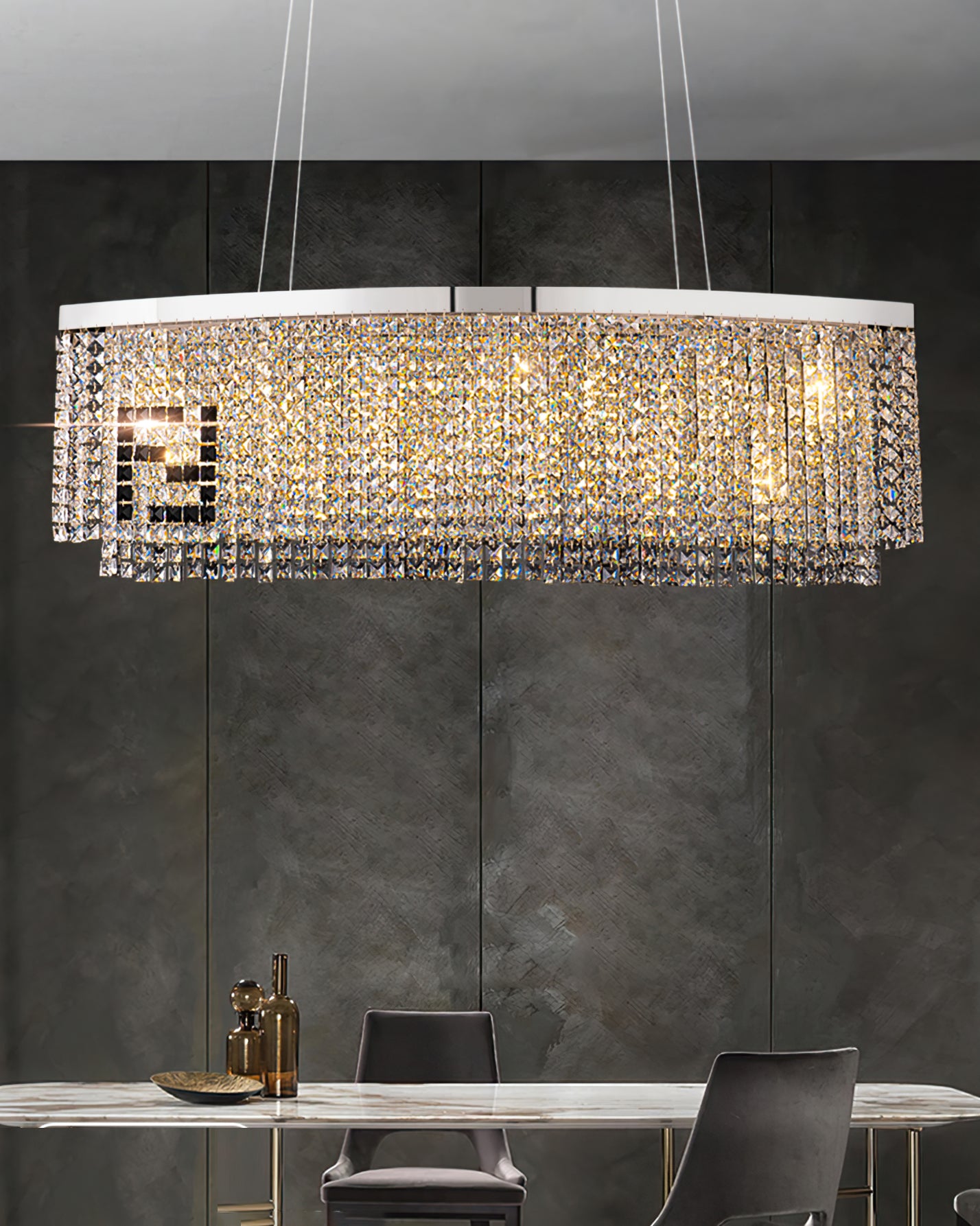 Liliana Rectangle Crystal Chandelier - Lumpaz