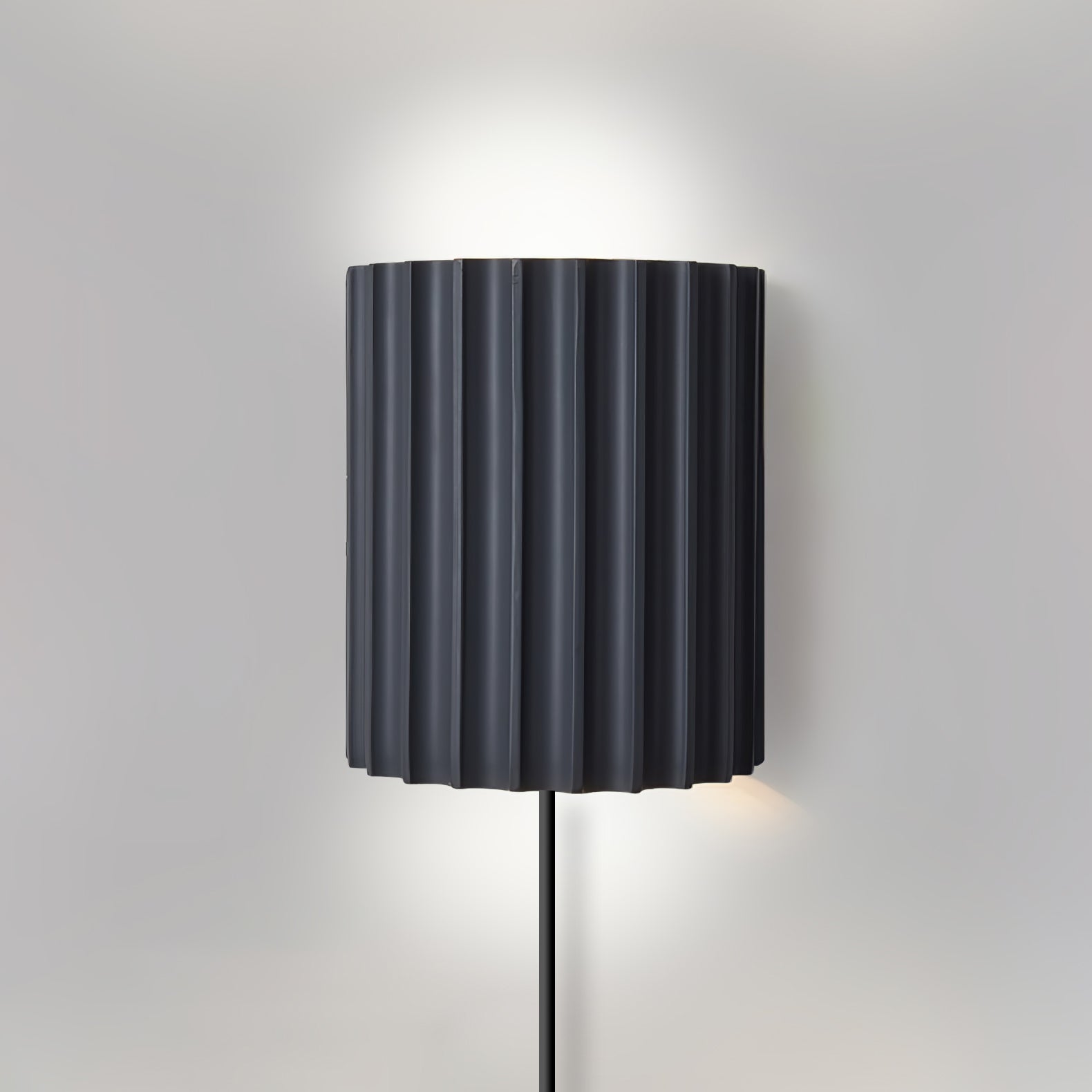 Fluted Resin Plug In Wall Lamp - Lumpaz