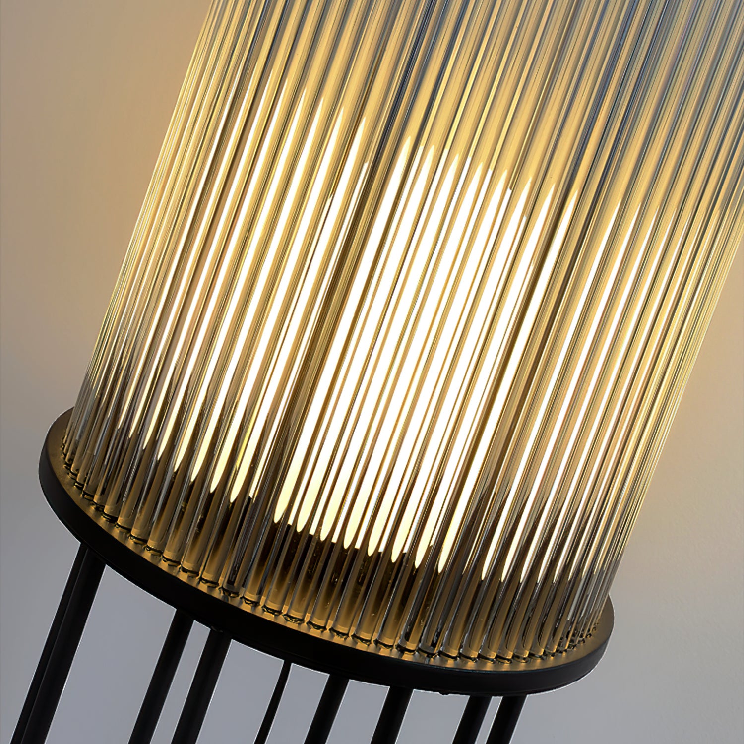 Line Glass Lantern Solar Floor Lamp - Lumpaz