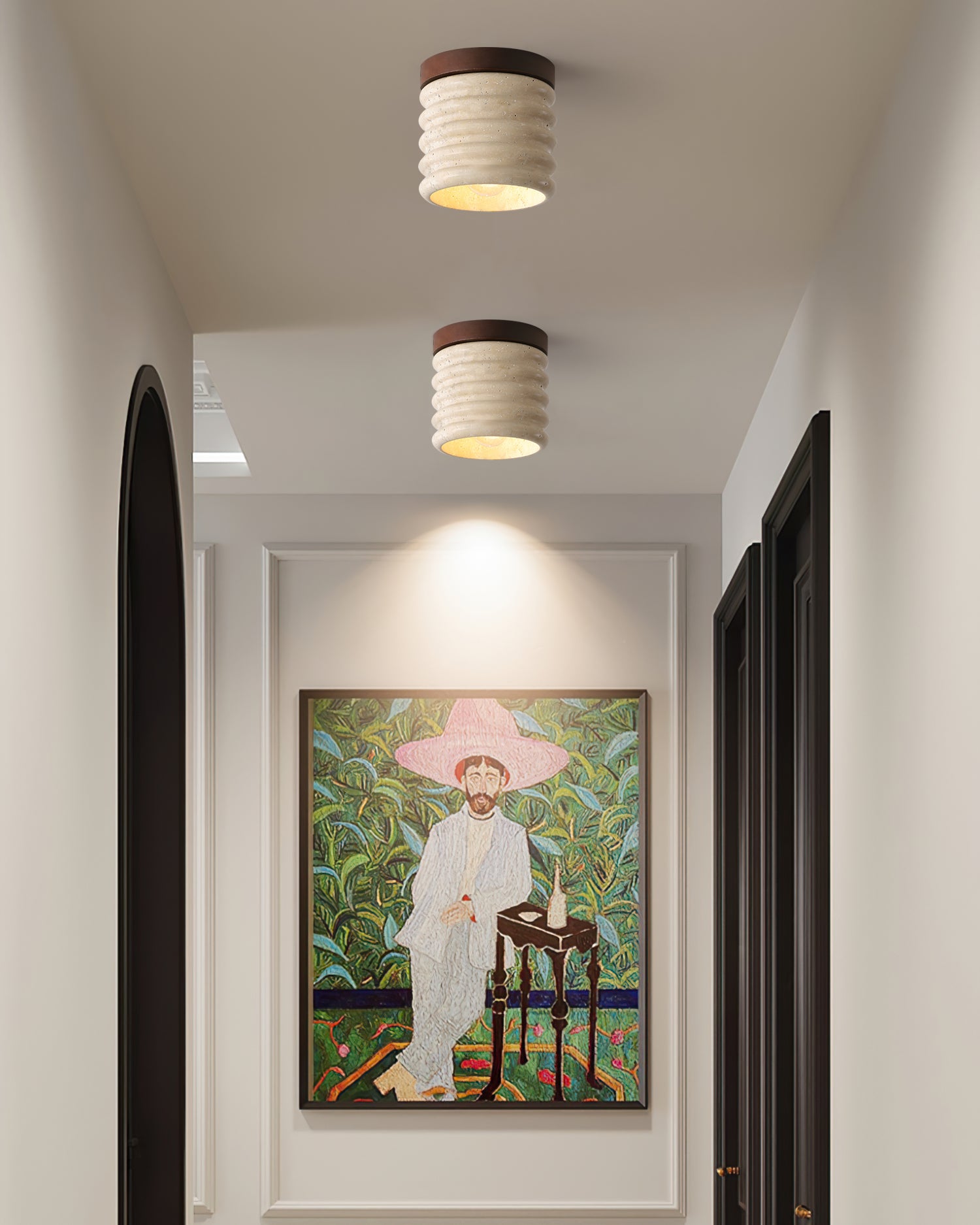 Vaarnii Travertine Ceiling Lamp - Lumpaz