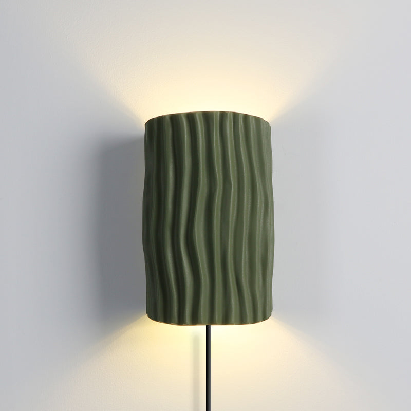 Pleated Resin Plug In Wall Lamp - Lumpaz