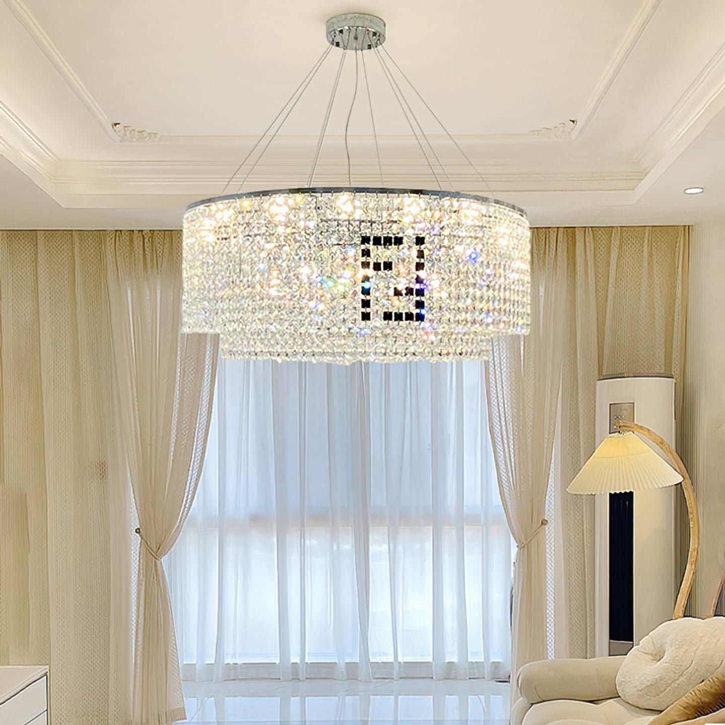 Liliana Round Crystal Chandelier - Lumpaz