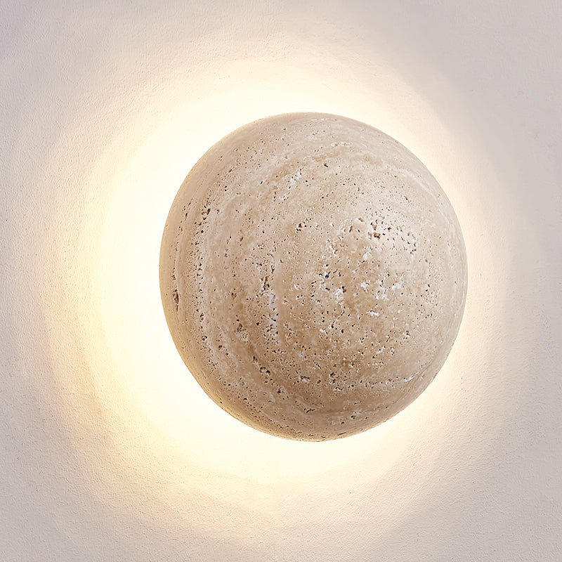Round Travertine Wall Lamp - Lumpaz