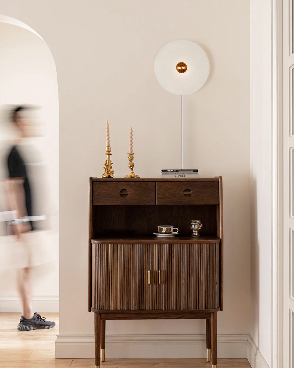 Round Alabaster Plug In Wall Lamp - Lumpaz