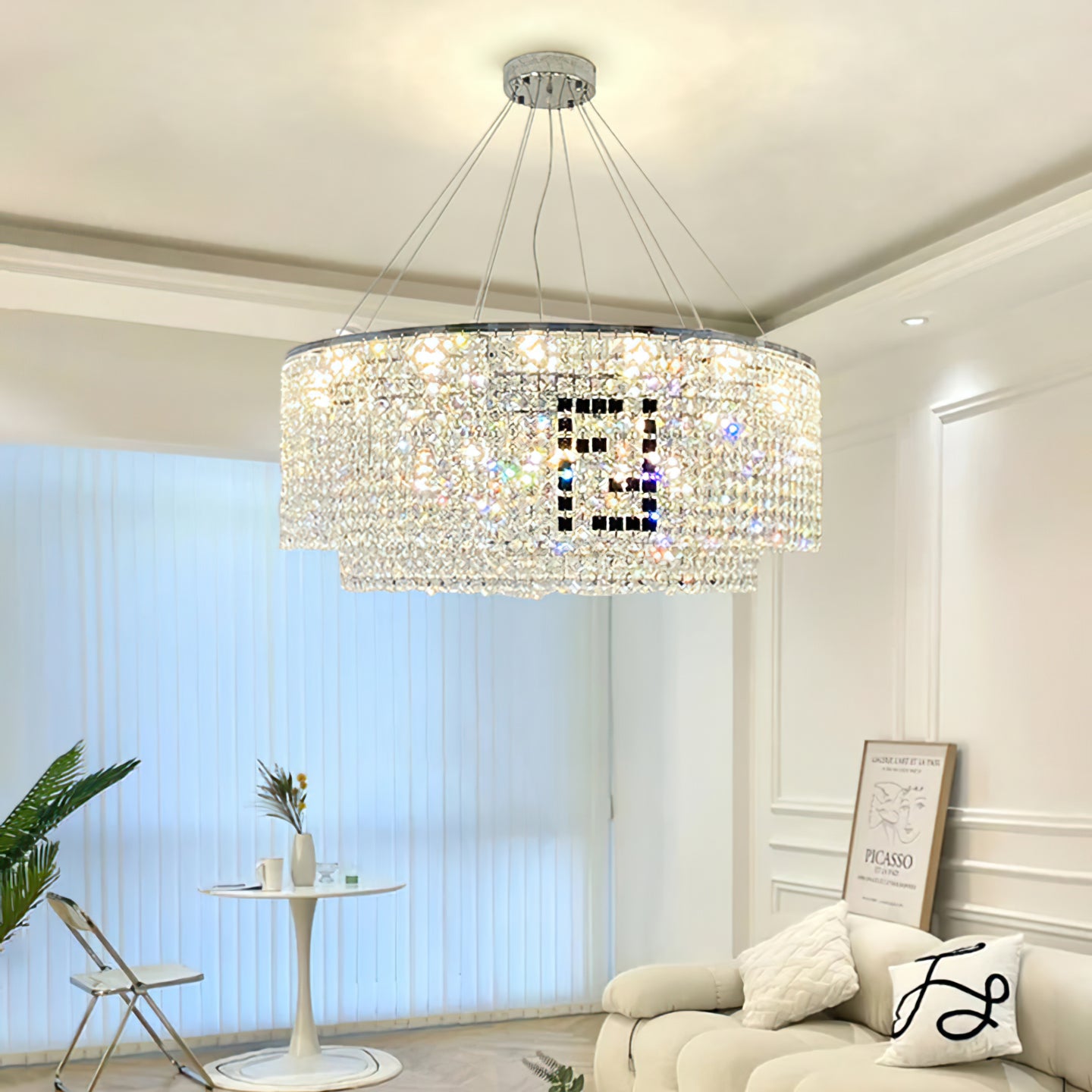 Liliana Round Crystal Chandelier - Lumpaz