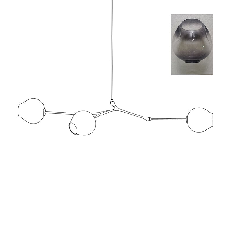 Perry Globe Horizontal Chandelier - Lumpaz