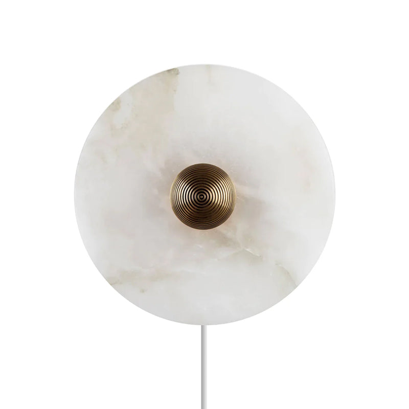 Round Alabaster Plug In Wall Lamp - Lumpaz