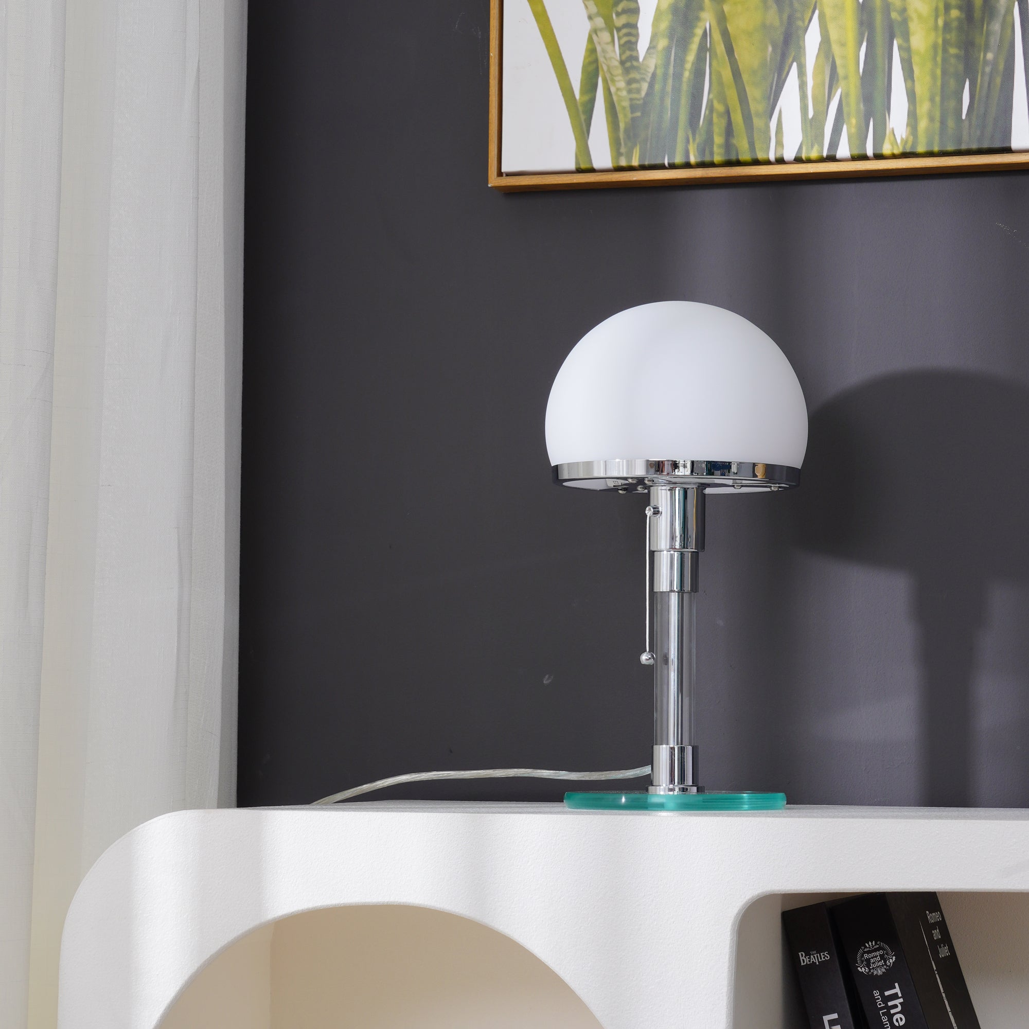 Hemispherical Chrome Table Lamp - Lumpaz
