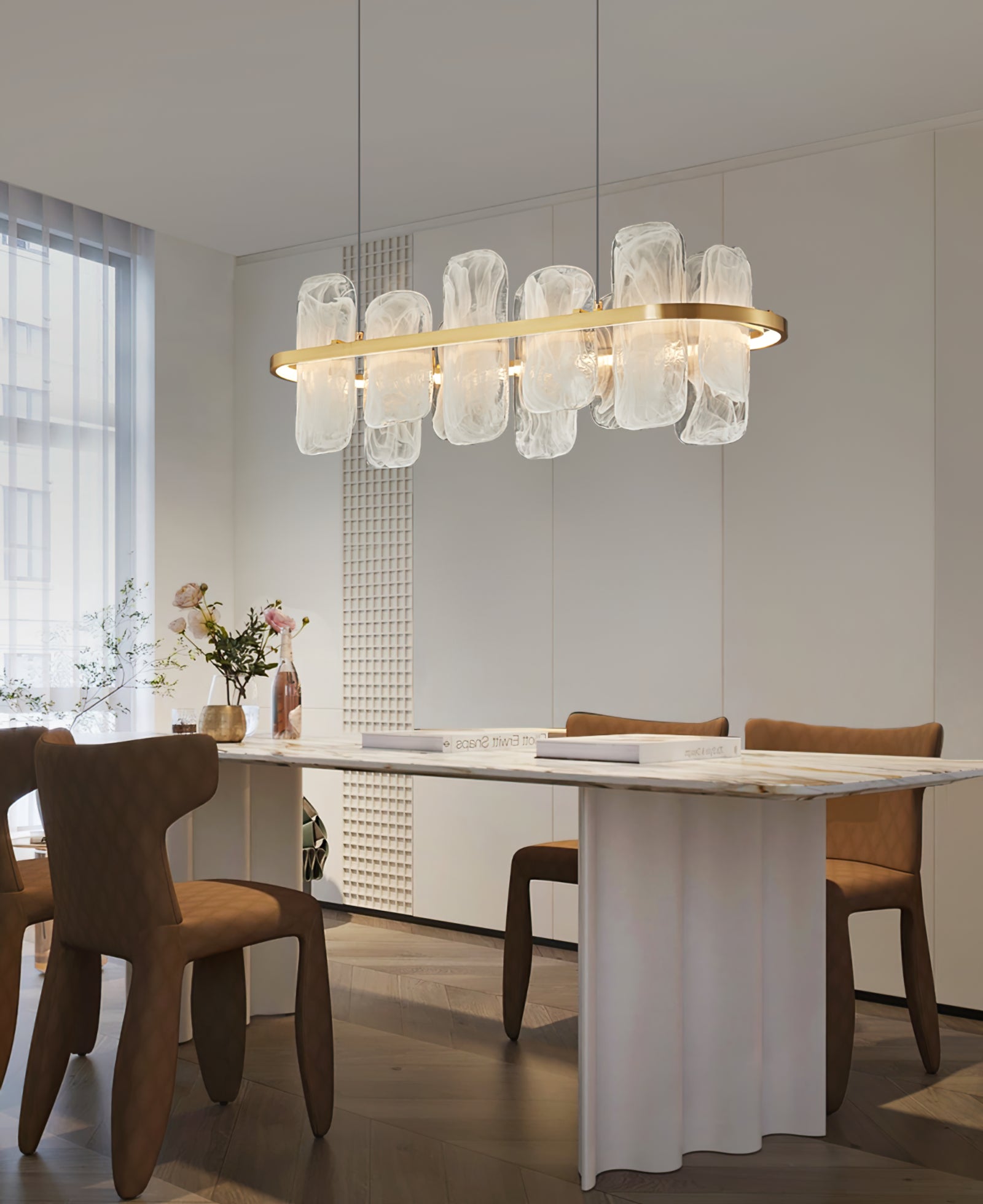 Mille Long Glass Chandelier - Lumpaz