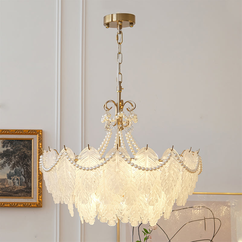 Feather Glass Chandelier - Lumpaz