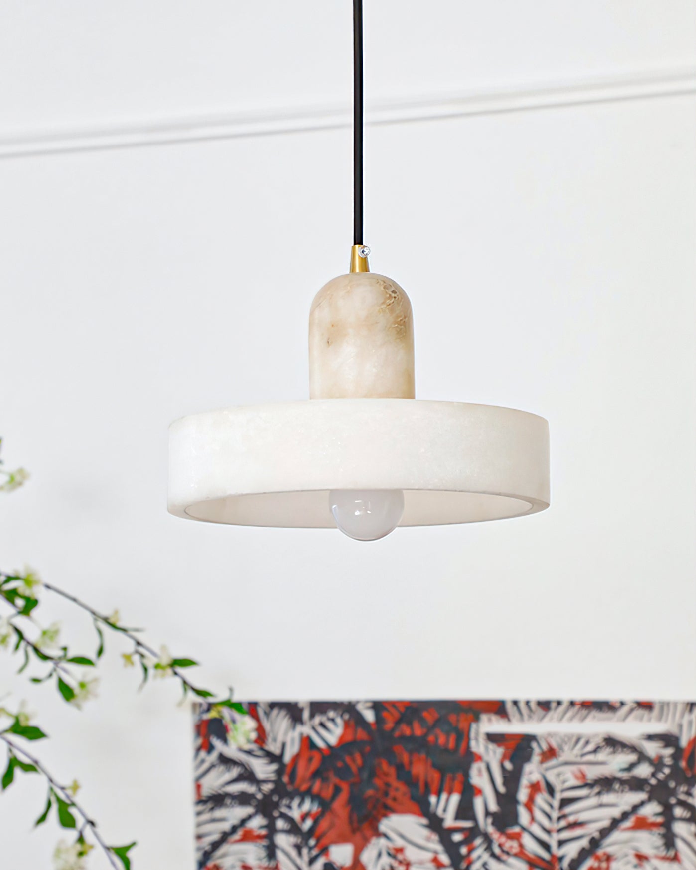 Disc Orb Alabaster Pendant Lamp - Lumpaz