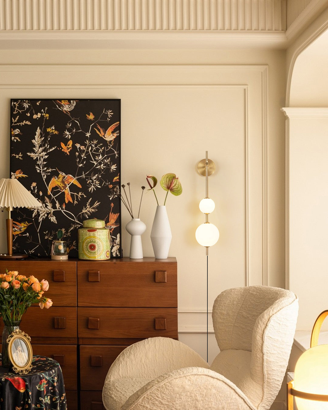 Vertical Globe Plug In Wall Lamp - Lumpaz